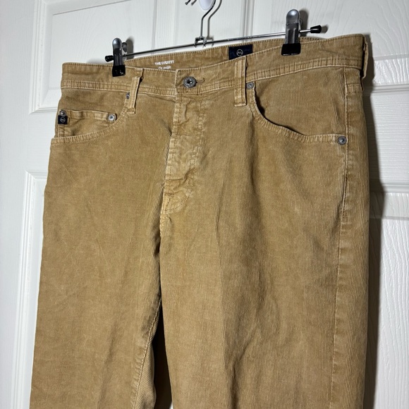 AG ADRIANO GOLDSCHMIED Mens 34x34 Everett Slim Corduroy Pants Camel Khaki - Picture 6 of 9